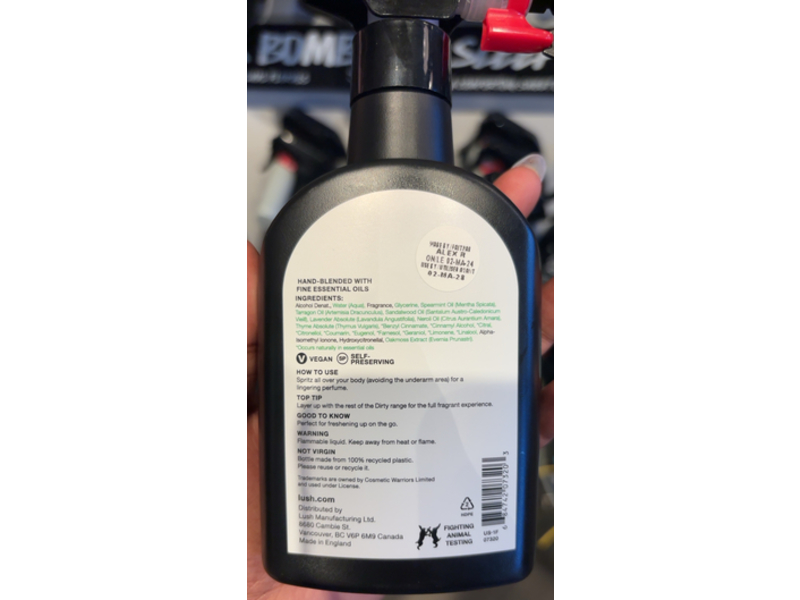 Lush DIRTY Body Spray, 6.7 fl oz/200 mL