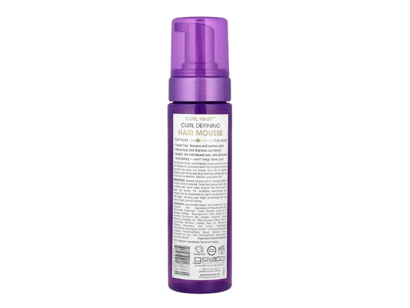 Giovanni Curl Habit Curl Defining Hair Mousse, Flexible Hold, 7 fl oz/207 mL