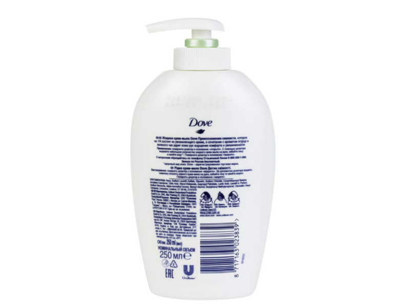 Dove Caring Hand Wash, Cucumber & Green Tea Scent, 8.45 oz/250 mL, Pack Of 2