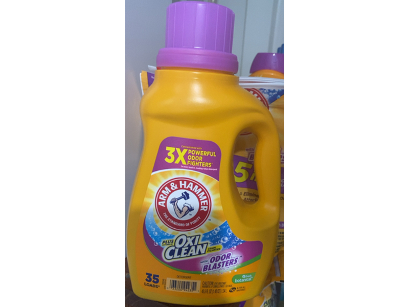 Arm & Hammer OxiClean with Odor Blasters Liquid Laundry Detergent, Fresh Burst, 35 Loads, 45.5 fl oz/1.34 L