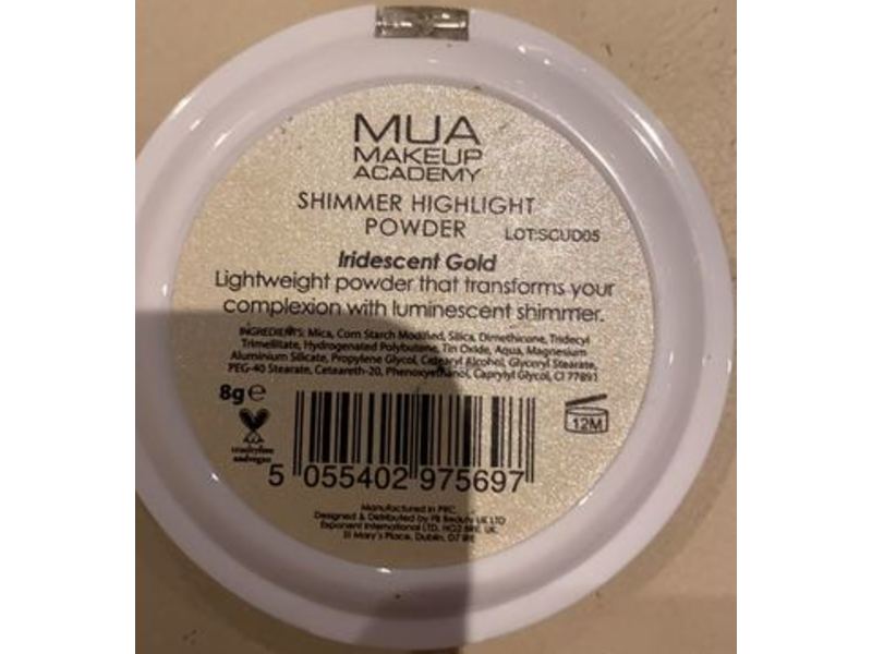 MUA Shimmer Highlighting Powder, Iridescent Gold, 8 g