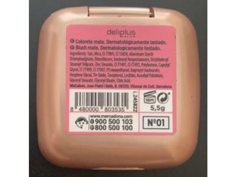 Deliplus Blush Mate Compact Powder, Nº01, 5.5 g