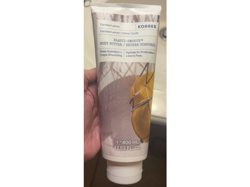 Korres Elasti-Smooth Body Butter, Candied Lemon, 13.53 fl oz/400 mL