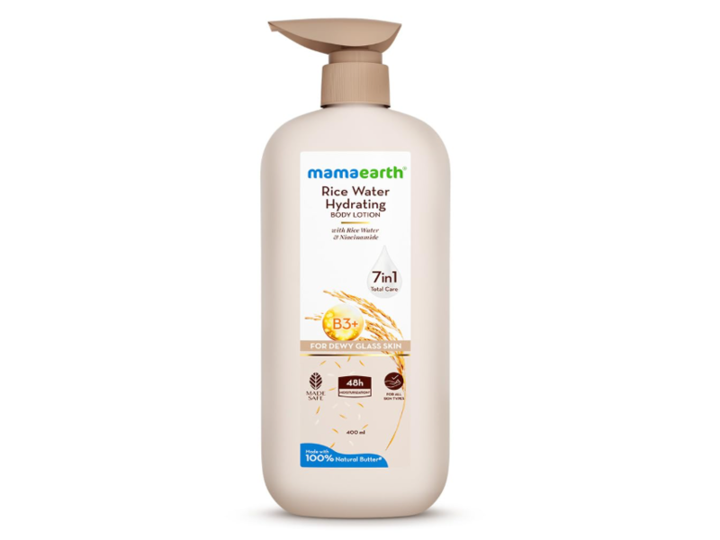 Mamaearth Rice Water Hydrating Body Lotion, Rice Water & Niacinamide, 400 mL