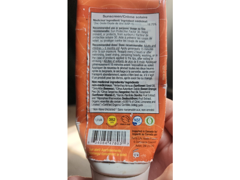 Badger Kids Sunscreen Cream, SPF 30, Tangerine & Vanilla, 2.9 fl oz/87 mL