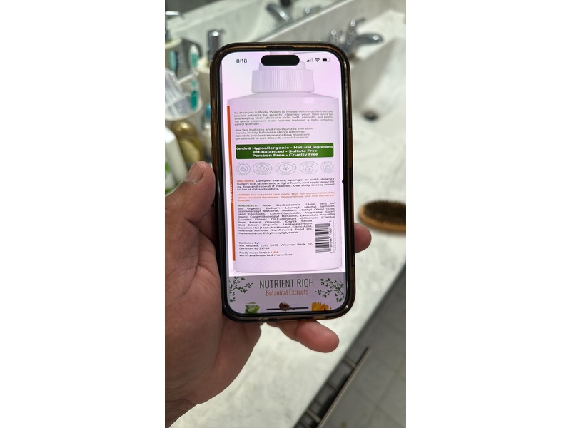 Wild Naturals 2 In1 Shampoo & Body Wash, Aloevera, Calendula, Honey, 8 fl oz/236 mL