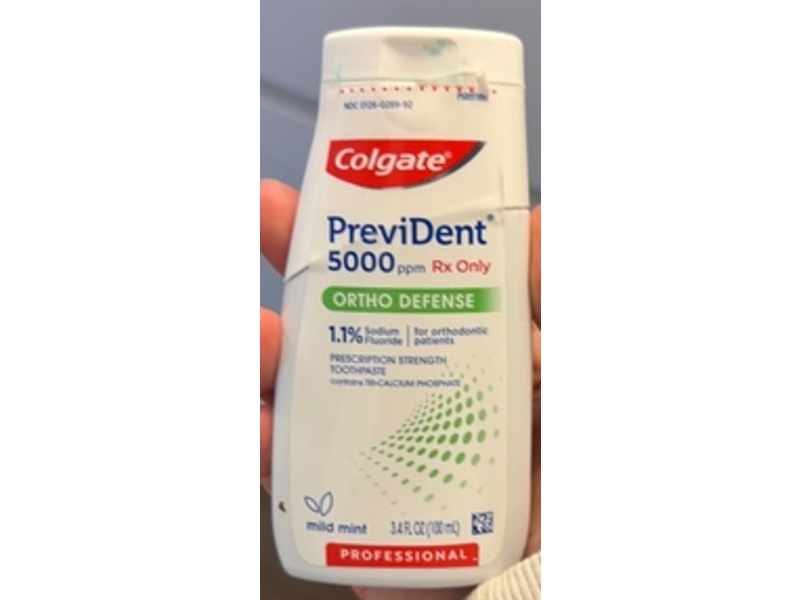 Colgate PreviDent Ortho Defense Prescription Strength Toothpaste, 1.1% Sodium Fluoride, Mild Mint, 3.4 fl oz/100 mL