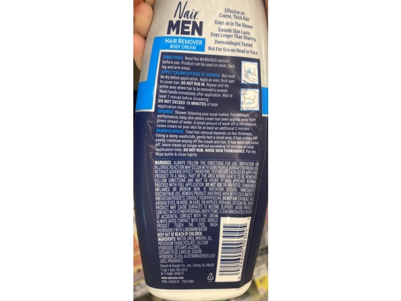 Nair Men Hair Remover Body Cream, 12 fl oz/340 g