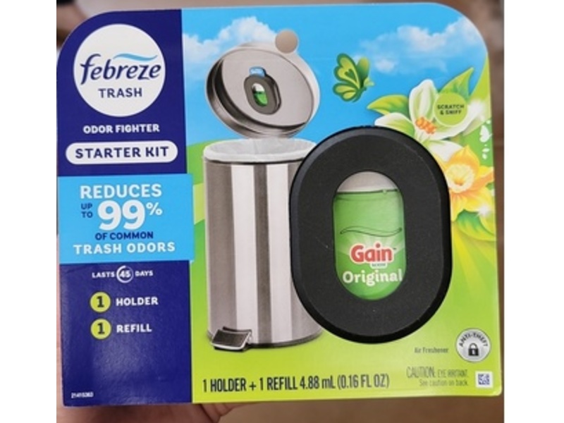 Febreze Trash Odor Fighter Air Freshener, Gain Original Scent, 0.16 fl oz/4.88 mL