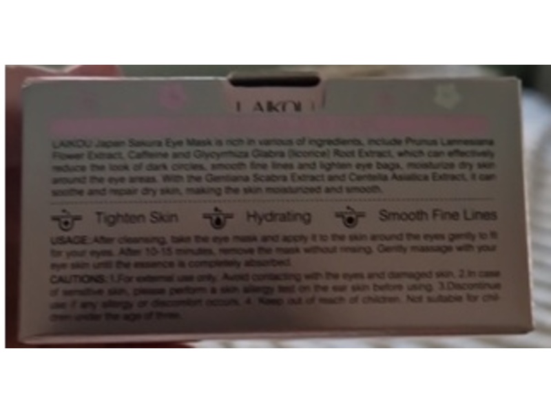 Laikou Japan Sakura Eye Mask, 70 g, 50 Count