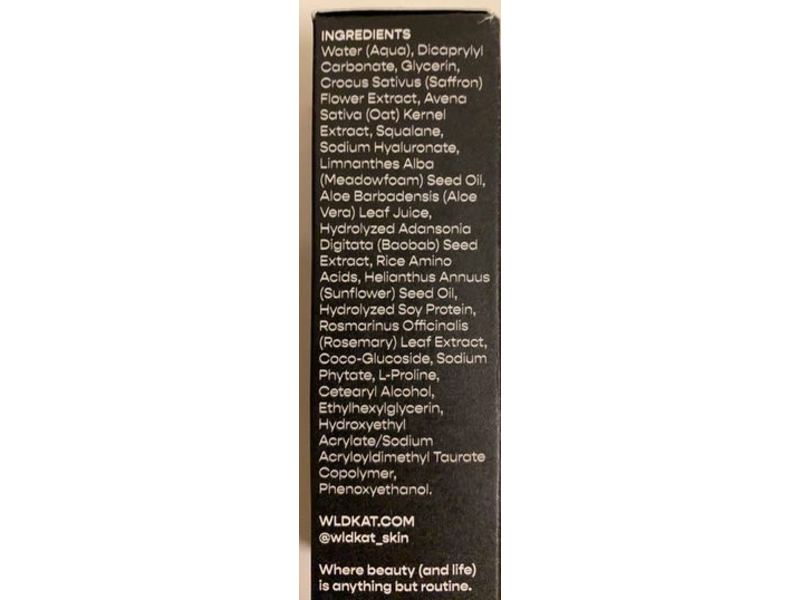 Wld Kat Glow Serum, Saffron + Oatmilk, 1.0 fl oz/30 mL