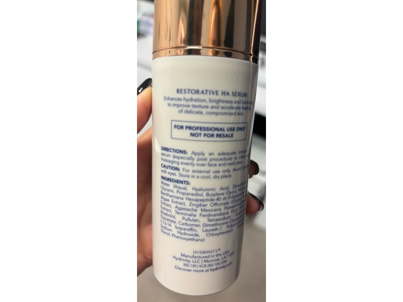 Hydrinity Restorative Healing Hydrator HA Serum, 4 fl oz/120 mL