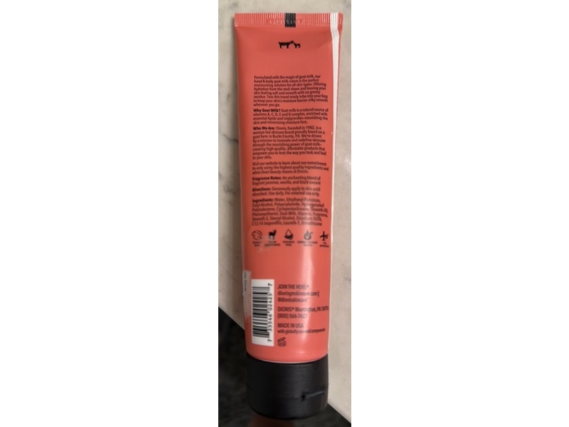 Dionis Goat Milk Skincare 2 In 1 Hand And Body Cream, Love, 3.3 oz/93 g