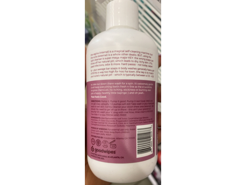 Goodwipes Down There Wash, Rosewater, Aloe Based Cleanser, 8.5 fl oz/236 mL