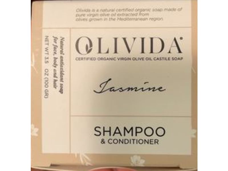 Olivida Shampoo & Conditioner Bar, Jasmine, 3.5 oz