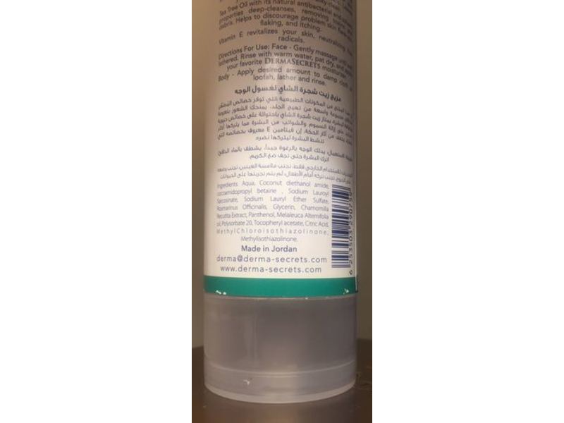 DermaSecrets Facial Wash & Full Body Cleanser, Tea Tree, 100 ml