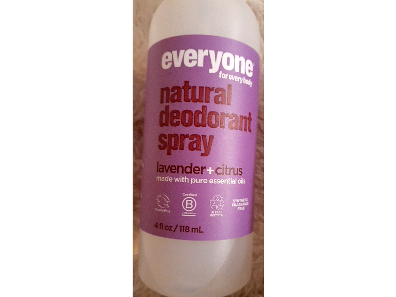 Everyone for Everybody Natural Deodorant Spray, Lavender & Citrus, 4 fl oz/118 mL