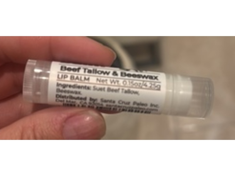 Santa Cruz Paleo Beef Tallow & Beeswax Lip Balm, 0.15 oz/4.25 g, Pack Of 4