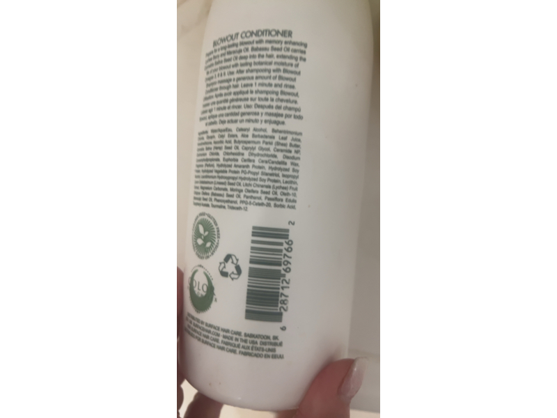 Surface Hair Blowout Conditioner, Cannabis Sativa Seed OIl, 33.8 fl oz/999 mL