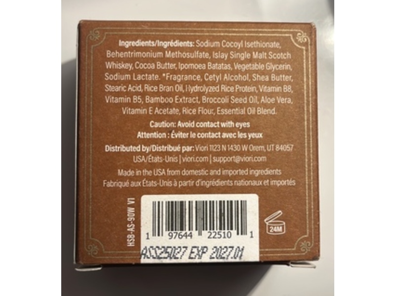 Viori Hamish & Co. Shampoo Bar, Aged Sandalwood, 3.17 oz/90 g