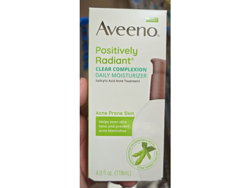 Aveeno Positively Radiant Clear Complexion Daily Moisturizer, Salicylic Acid, 4.0 fl oz/118 mL