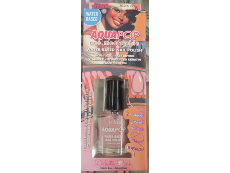 Ioni Aquapop Water-Based Nail Polish, Dakota Pink, 2 fl oz/7 mL