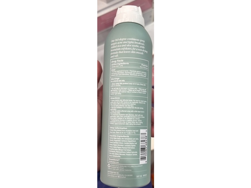 Saltair Acne Body Spray, 2% Salicylic Acid, Fragrance Free, 4 fl oz/118 mL