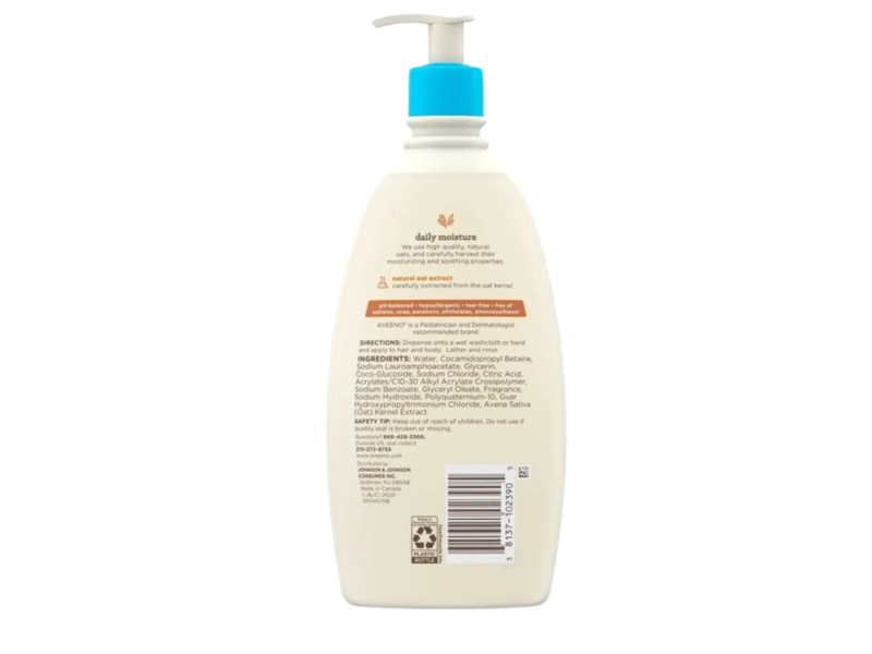 Aveeno Baby Wash & Shampoo, Natural Oat Extract, 18 fl oz/532 mL