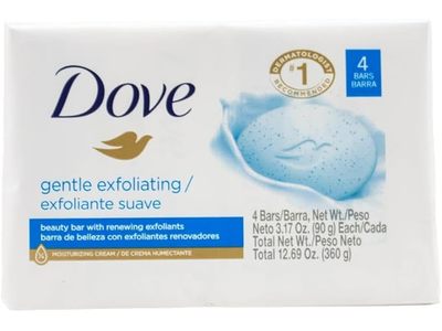 Dove Gentle Exfoliating Beauty Bar, 3.17 oz/90 g, 4 Count