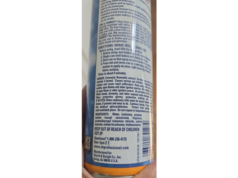 Arm & Hammer Fabric And Carpet Foam Deodorizer, 15 oz/425 g