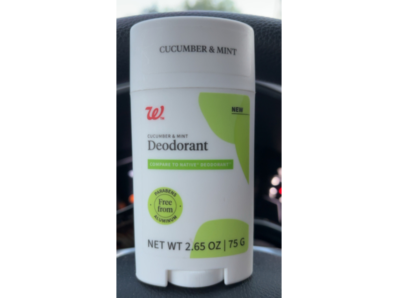 Walgreens Deodorant, Cucumber & Mint, 2.65 oz/75 g