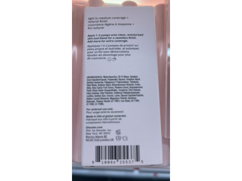 Glossier Stretch Fluid Foundation, Medium 1- Neutral Undertone, 1 fl oz/30 mL