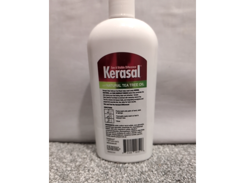 Kerasal Daily Defense Foot Wash, Tea Tree Oil, Epsom Salt & Other Essential Oils, 12 fl oz/355 mL