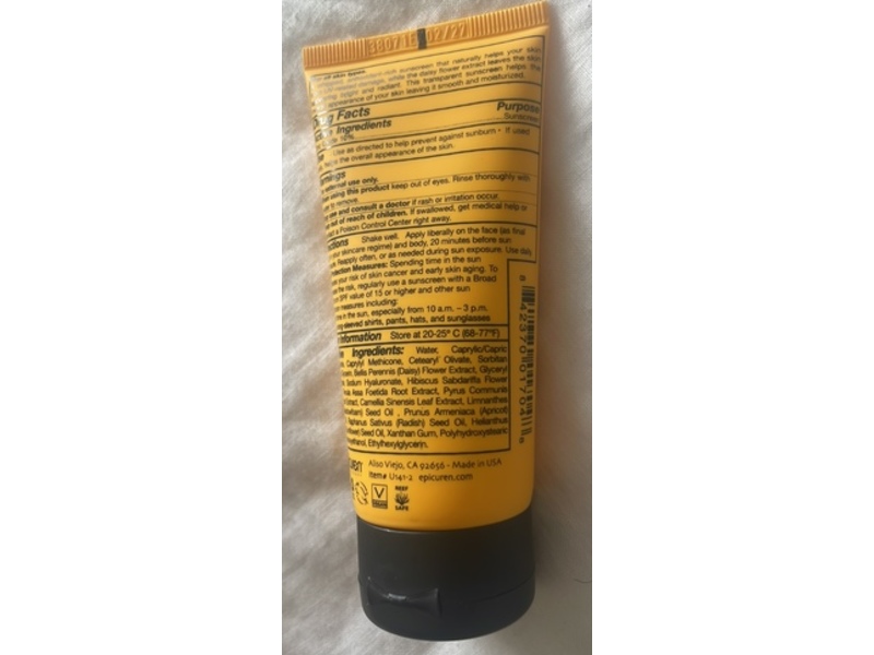 Epicuren Discovery Zinc Oxide Perfecting Sunscreen, SPF 27, 2.5 fl oz/74 mL