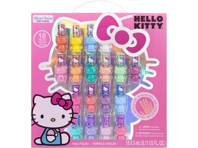 Townley Girl Hello Kitty Peel-Off Water-Based Safe Quick Dry Nail Polish Set, 18 Count