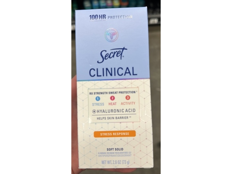 Secret Clinical Stress Response Antiperspirant + Hyaluronic Acid, 2.6 oz/73 g