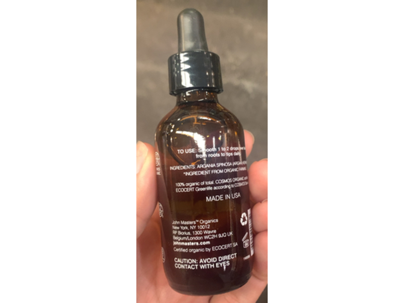 John Masters Organics 100% Argan Oil, 2 fl oz/59 mL