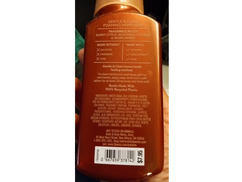 Bath & Body Works Gentle & Clean Foaming Hand Soap, Sunlit Glow, 8.75 fl oz/259 mL