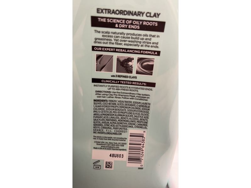 L'Oreal Paris Elvive Rebalancing Shampoo, Extraordinary Clay, 28 fl oz/828 mL