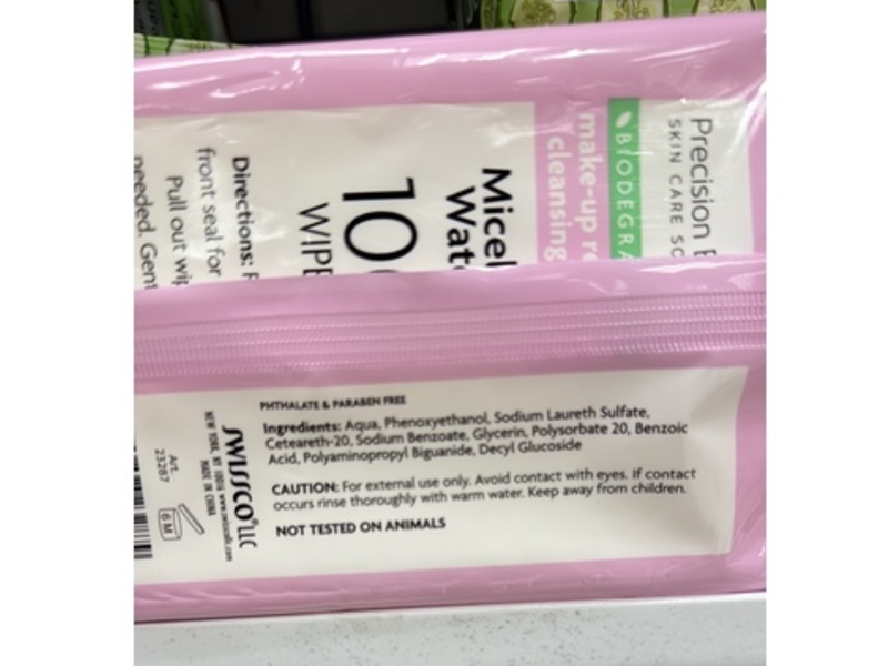 Precision Beauty Make-Up Removing Cleansing Micellar Water Wipes, 100 Count