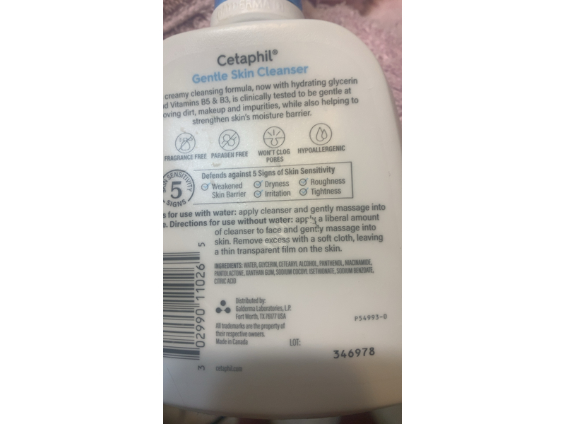 Cetaphil Gentle Skin Cleanser, Dry to Normal, Sensitive Skin, 8 fl oz (237 mL)