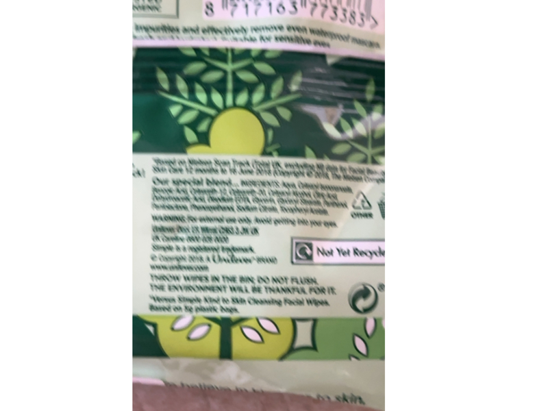 Simple Biodegradable Cleansing Wipes, Kind To Skin, 20 Count