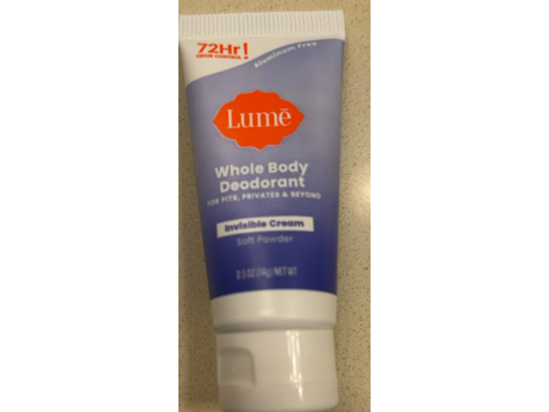 Lume Whole Body Deodorant Invisible Cream, Lavender Sage, 0.5 oz/14 g