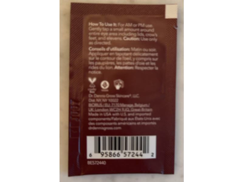 Dr Dennis Gross Triple Correction Eye Serum, Advanced Retinol + Ferulic, 0.03 fl oz/1 mL