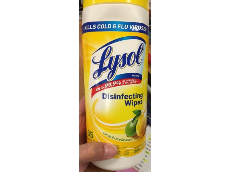Lysol Disinfecting Wipes, Lemon & Lime Blossom Scent, 35 Count, Pack Of 3
