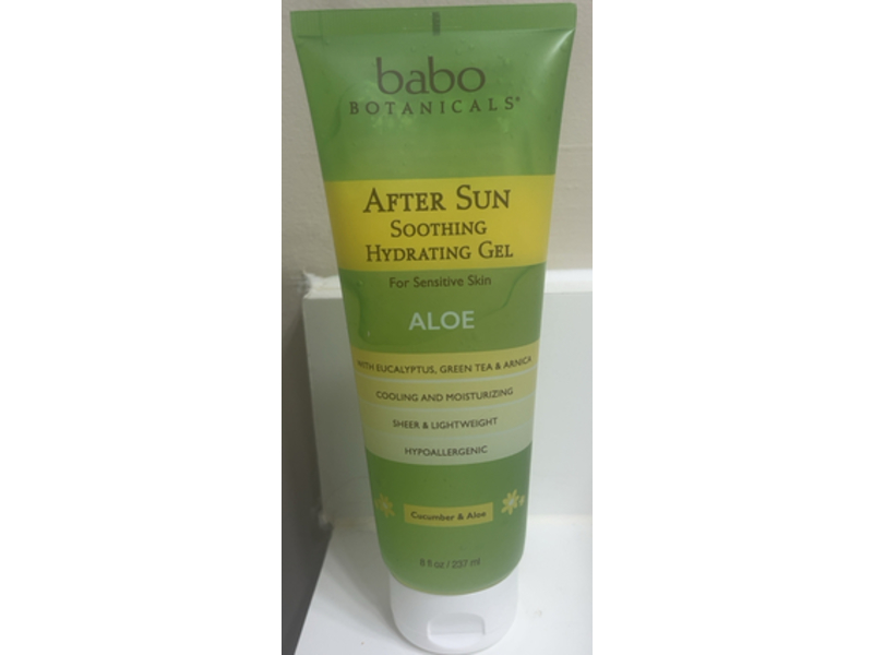 Babo Botanicals After Sun Soothing Hydrating Gel, Aloe & Cucumber, 8 fl oz/237 mL