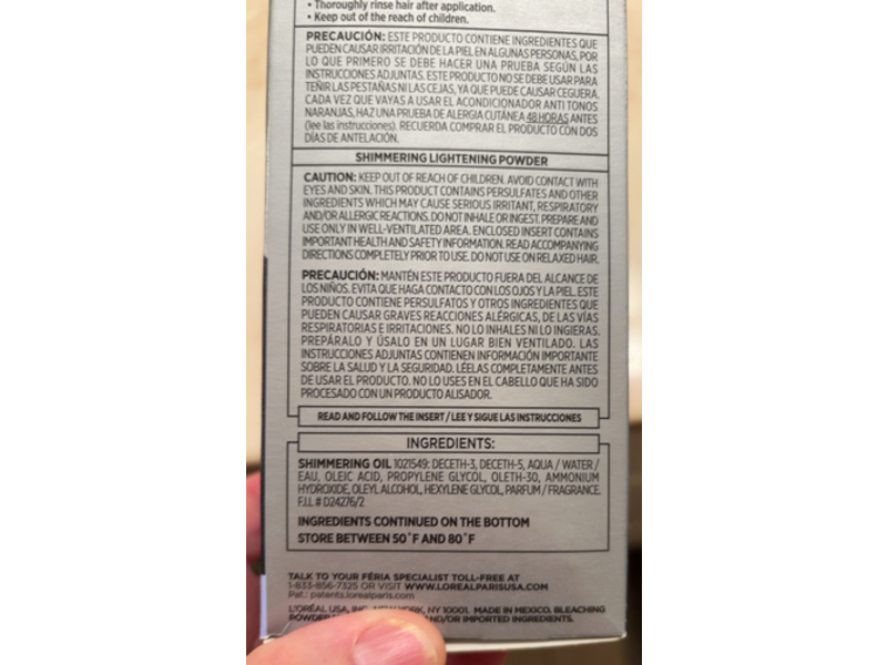 L'Oreal Paris Feria Multi-Faceted Shimmering Permanent Hair Color, 205 Bleach Blonding, 1 Kit