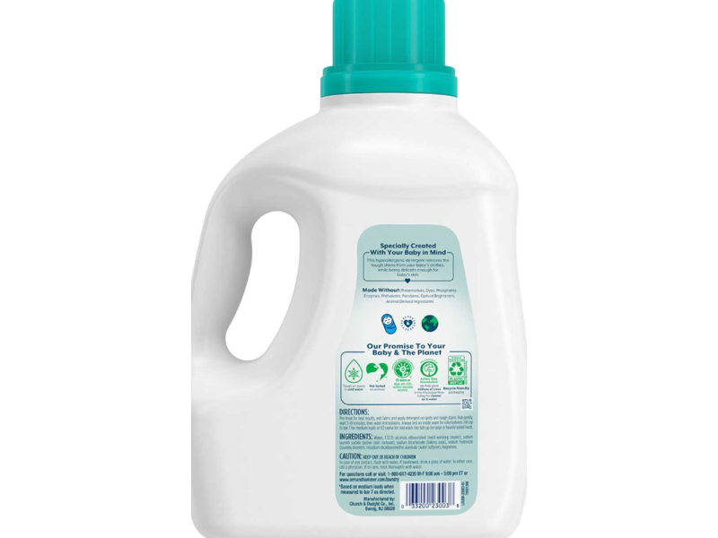 Arm & Hammer Gently Baby's Skin Detergent, Cuddly Clean, 35 Loads, 45.5 oz/1.34 L