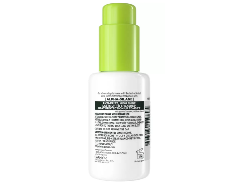 Garnier Fructis Sleek & Stay Heat-Activated Serum, 1.7 fl oz/50 mL
