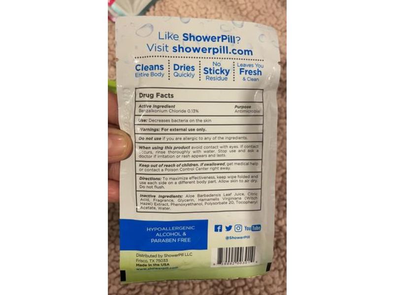 Shower Pill The Body Wipe, Fresh, 1 Count